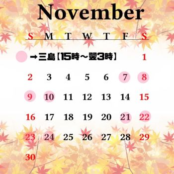  🍁11月の出勤予定🍁